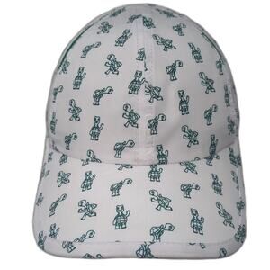 Sprints Baseball Cap Hat White Green Turtle Print One Size Strapback Adjustable
